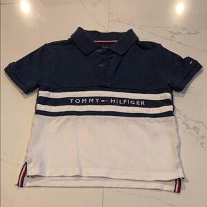 Tommy Hilfiger Navy and White Boys Polo Shirt